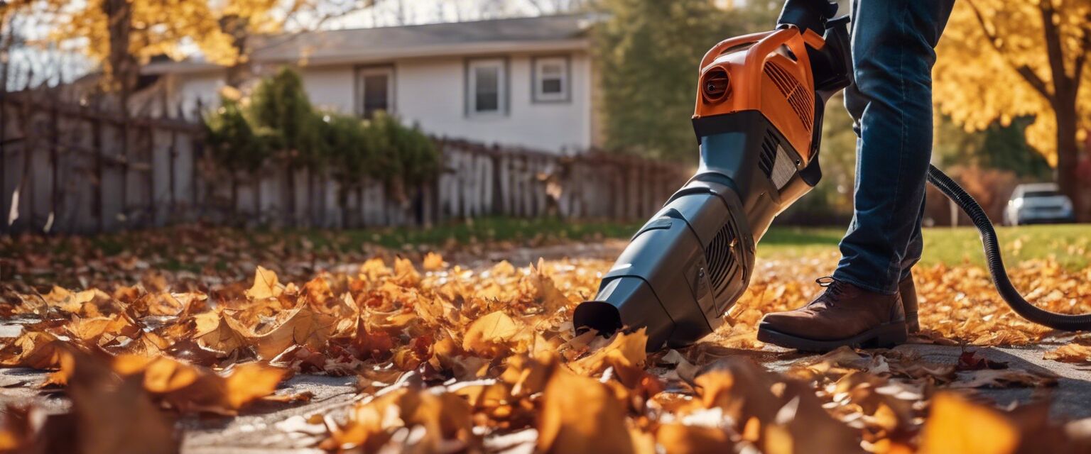 Electric Leaf Blower in Use